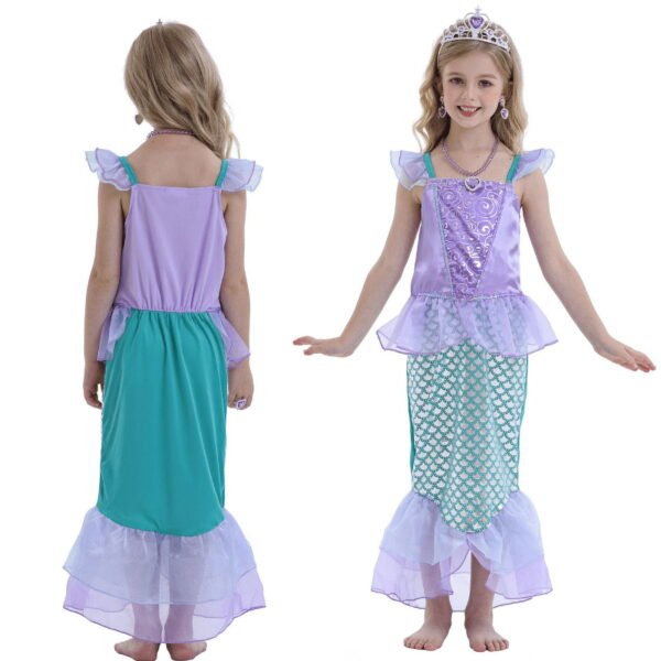 Jurebecia Mermaid dresses for girl Princess Dress up clothes Mermaid Costume up Kids Birthday Party Cosplay Role Play clothes Tween 150 cm 11-12 Years - 图片 5