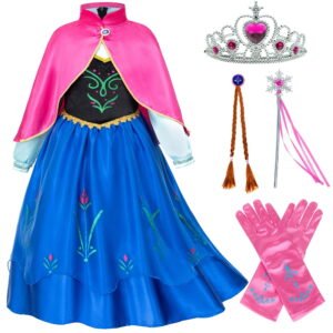 Jurebecia Elsa Princess Dress Costume for Girls Birthday Party Halloween Christmas Cosplay