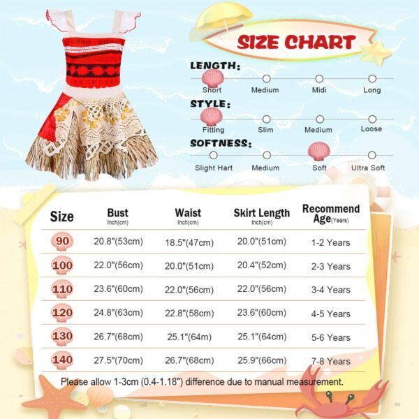 Jurebecia Princess Dress for Little Girls Ocean Adventure Costume Halloween Cosplay with Accessories - 图片 2