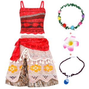 Jurebecia Princess Costume for Girls Adventure Dress Outfit Two-Pieces Crop Top Skirt Set Birthday Party Clothes Child