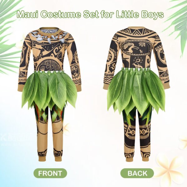 Jurebecia Princess Dress up Cosplay Cartoon Halloween Costume Role Play for Little Boys Long Sleeve Clothes with Leaf Skirts Birthday Party Outfit - 图片 5