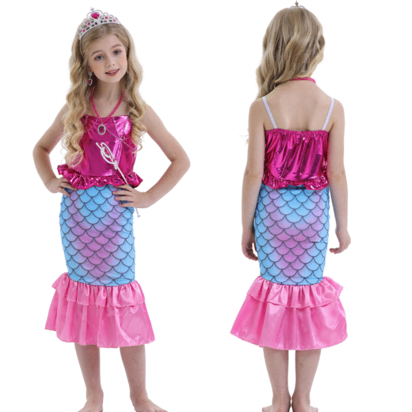 Jurebecia Girls Princess Dress 3-4T, Sparkly Tutu Costume for Birthday Party, Halloween, Christmas, Fancy Outfit with Tiara & Gloves - 图片 4