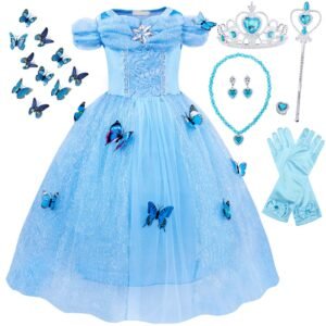 Jurebecia Princess Costume Girls Dress up Toddler Christmas Halloween Birthday Party Cosplay Fancy Kids With Accessories
