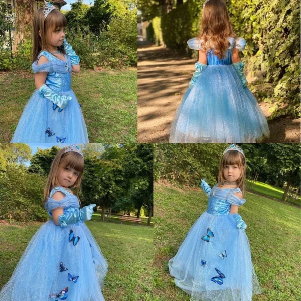 Jurebecia Princess Costume Girls Dress up Toddler Christmas Halloween Birthday Party Cosplay Fancy Kids With Accessories - 图片 7