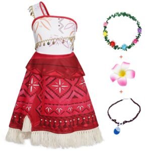 Jurebecia Princess Costume for Girls Ocean Adventure Dress Halloween Cosplay Outfits Birthday Fancy Tween Dress with Accessories