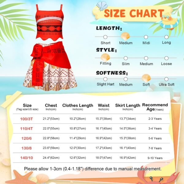 Jurebecia Girl Costume Princess Dress up Toddler Kids Halloween Christmas Cosplay Two-Pieces Crop Top Tassel Skirt Set Red Age - 图片 2