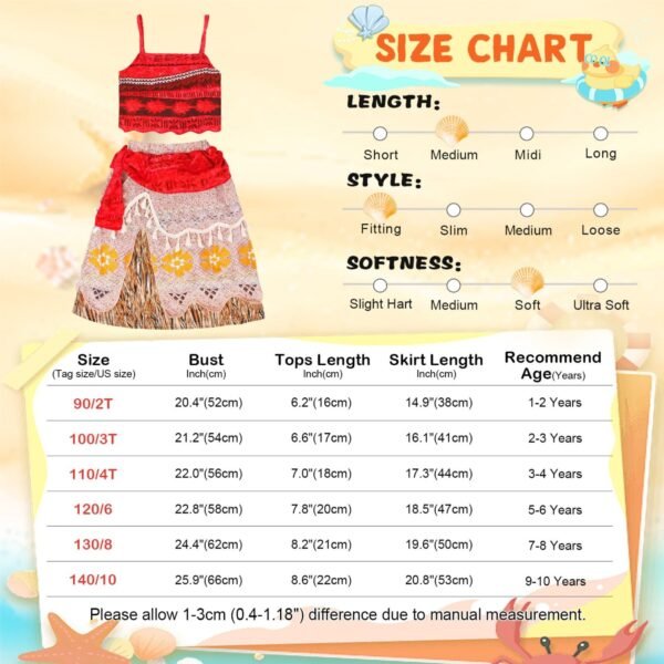Jurebecia Princess Costume for Girls Adventure Dress Outfit Two-Pieces Crop Top Skirt Set Birthday Party Clothes Child - 图片 2
