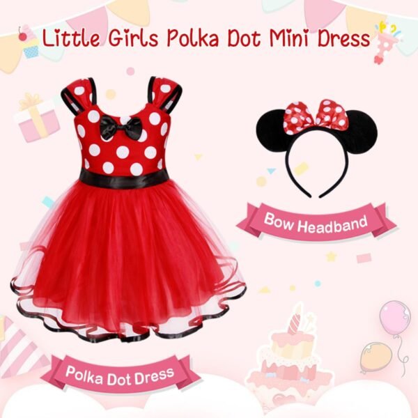 Jurebecia Princess Costume Baby Fancy Halloween Mini Dress up Bowknot Tutu Tulle Xmas Cosplay Cute Birthday Party Outfits - 图片 3