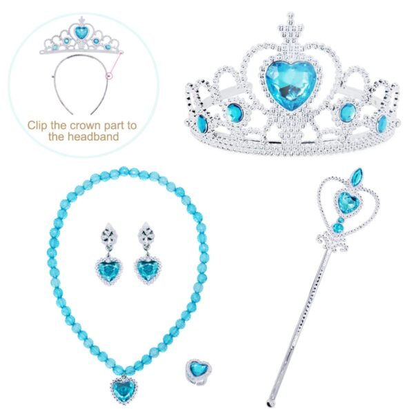 Jurebecia Princess Dress Snow Queen Winter Costume for Girls Halloween Dresses for Toddlers up Fancy Christmas Birthday Cosplay Outfit with Cape - 图片 16