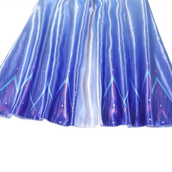 Jurebecia Snow Queen Princess Dress up Costume for Girl Birthday Party Blue Dresses up Little Girls Christmas Halloween Cosplay Costume with Accessories - 图片 10