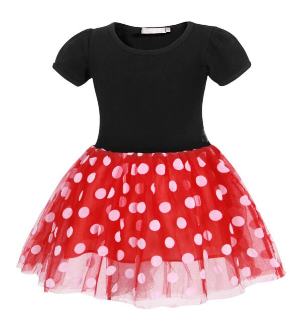 Jurebecia Toddler Girls Princess Costume Minnie Red Polka Dot Tutu Mouse Dress with Bow Headband Fancy Party Outfit for Birthday Cosplay - 图片 14