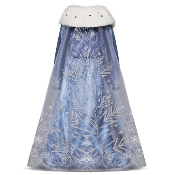 Jurebecia Princess Dress Snow Queen Winter Costume for Girls Halloween Dresses for Toddlers up Fancy Christmas Birthday Cosplay Outfit with Cape - 图片 13