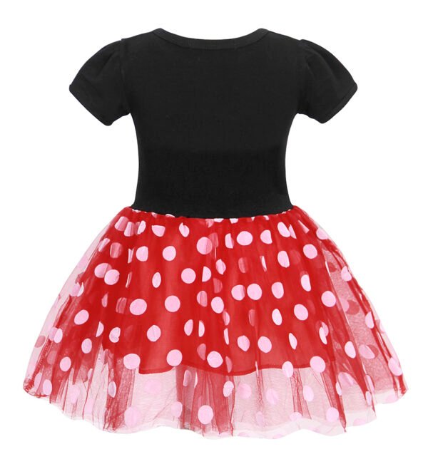 Jurebecia Toddler Girls Princess Costume Minnie Red Polka Dot Tutu Mouse Dress with Bow Headband Fancy Party Outfit for Birthday Cosplay - 图片 13