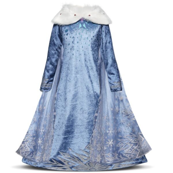 Jurebecia Princess Dress Snow Queen Winter Costume for Girls Halloween Dresses for Toddlers up Fancy Christmas Birthday Cosplay Outfit with Cape - 图片 10