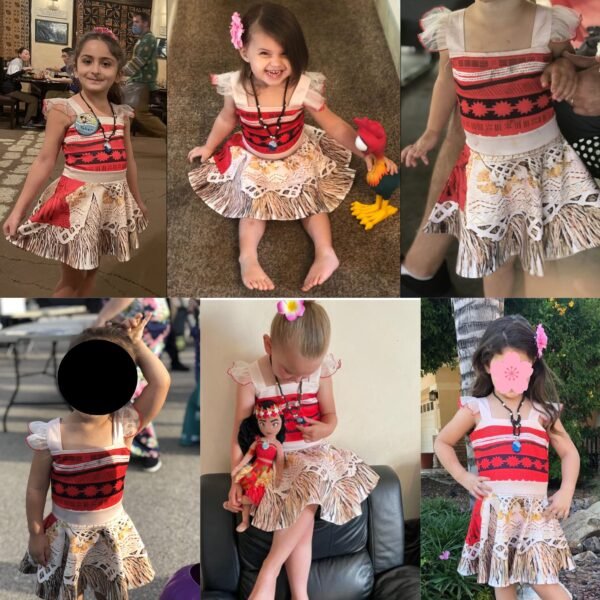 Jurebecia Princess Dress for Little Girls Ocean Adventure Costume Halloween Cosplay with Accessories - 图片 9