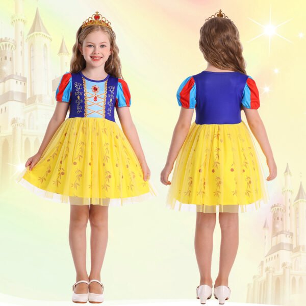 Benylion Snow Costumes White Princess Dress Up for Girls Dresses Birthday Party Cosplay Skirt for 5-6 Years - 图片 4
