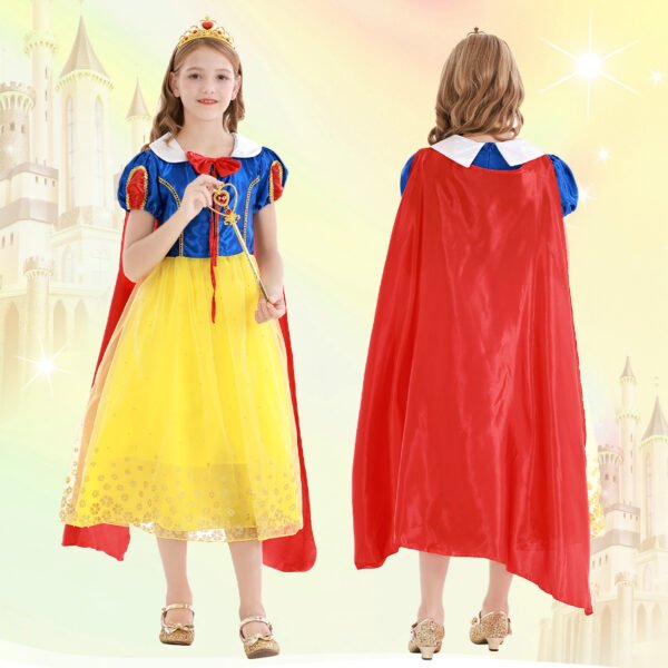 Benylion Princess Costume for Little Girls Snow-Themed White Halloween Dress up Toddler Birthday Party Fancy Dresses 5-6 Years - 图片 3