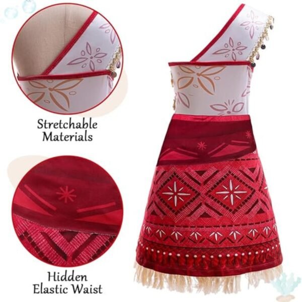 Jurebecia Princess Costume for Girls Ocean Adventure Dress Halloween Cosplay Outfits Birthday Fancy Tween Dress with Accessories - 图片 6