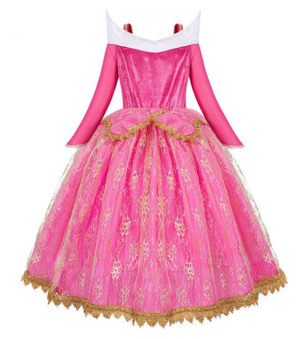 Jurebecia Girls Princess Dress up Aurora Fancy Dresses Birthday Party Cosplay for Kids Evening Gown with Accessories - 图片 19