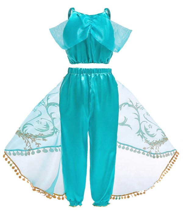 Jurebecia Princess Costume for Girls Sequined Halloween Dress up Blue with Accessories - 图片 15