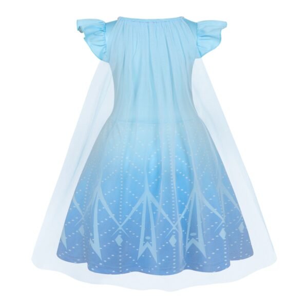 Benylion Princess Dress With Cape Girls Birthday Party Cosplay Costume Toddler Ruffle Sleeve Fancy Outfit for 5-6 Years - 图片 3