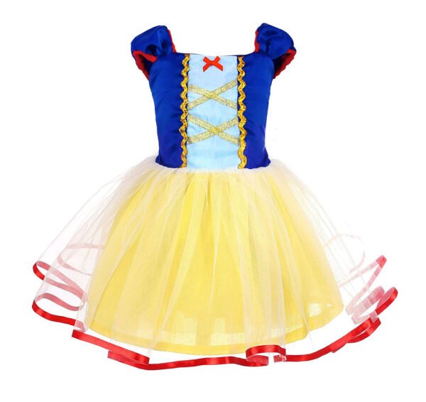 Jurebecia Girls Princess Dress Toddler Royal Storybook up Kids Puffed Sleeves & Tulle Skirt Birthday Party Costume Tulle Skirt - 图片 6