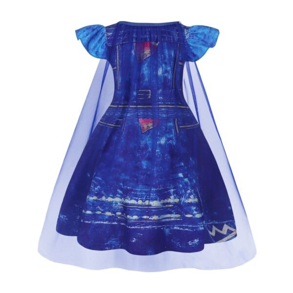 Benylion Princess Dress With Cape Girls Birthday Party Cosplay Costume Toddler Ruffle Sleeve Fancy Outfit for 5-6 Years - 图片 3