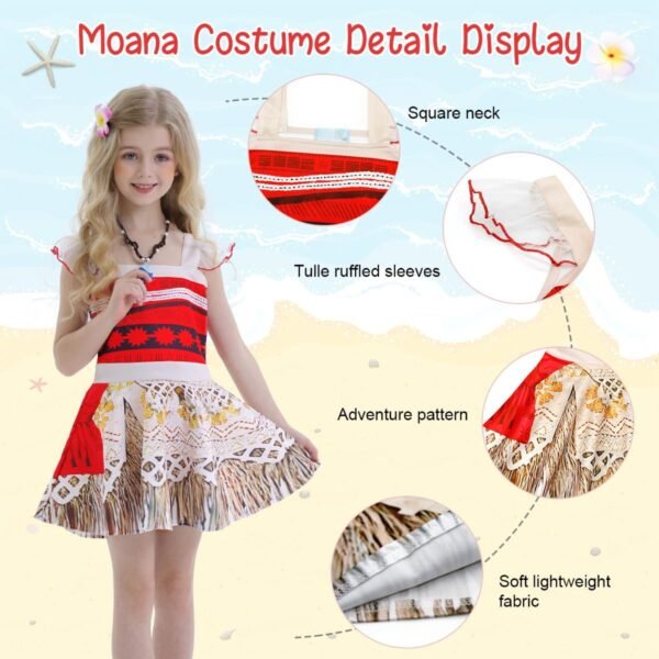 Jurebecia Princess Dress for Little Girls Ocean Adventure Costume Halloween Cosplay with Accessories - 图片 6