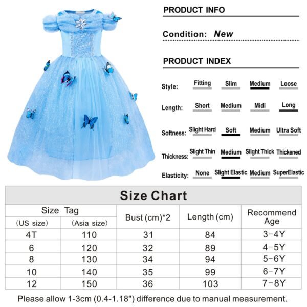 Jurebecia Princess Costume Girls Dress up Toddler Christmas Halloween Birthday Party Cosplay Fancy Kids With Accessories - 图片 2