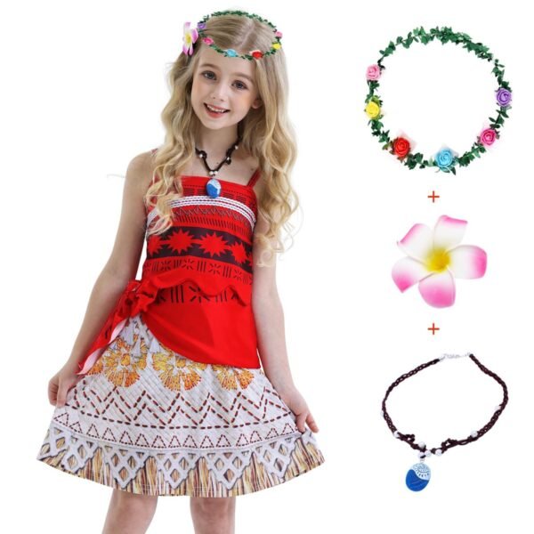 Jurebecia Girl Costume Princess Dress up Toddler Kids Halloween Christmas Cosplay Two-Pieces Crop Top Tassel Skirt Set Red Age - 图片 7
