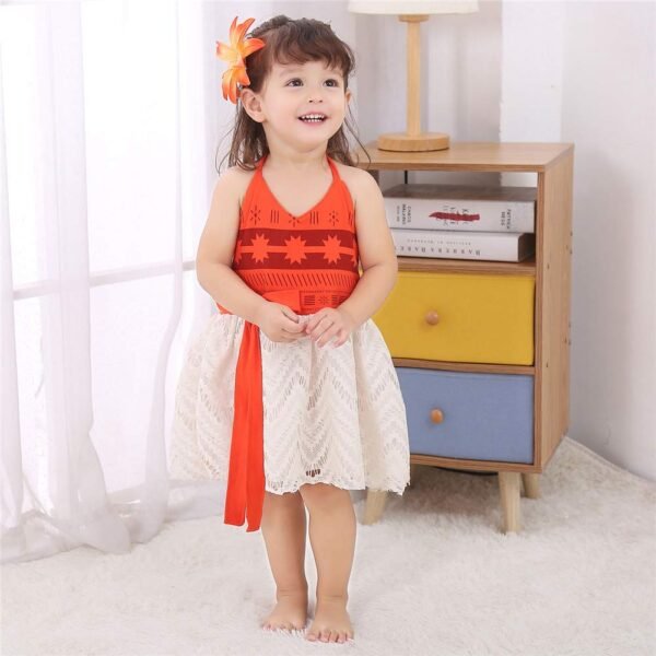 Jurebecia Baby Girl Princess Costume Princess Adventure Halter Backless Jumpsuit Dress Tulle Sundress Halloween Outfits - 图片 6
