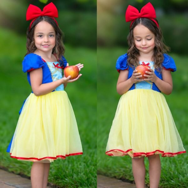 Jurebecia Girls Princess Dress Toddler Royal Storybook up Kids Puffed Sleeves & Tulle Skirt Birthday Party Costume Tulle Skirt - 图片 4