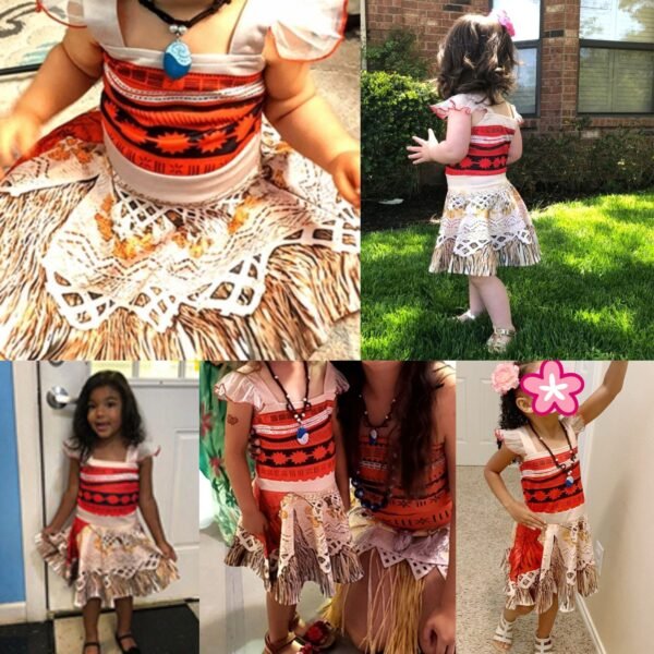 Jurebecia Princess Dress for Little Girls Ocean Adventure Costume Halloween Cosplay with Accessories - 图片 10