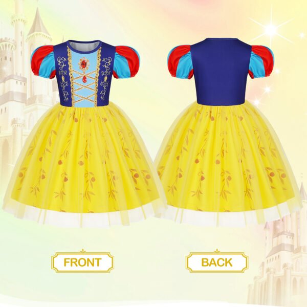 Benylion Snow Costumes White Princess Dress Up for Girls Dresses Birthday Party Cosplay Skirt for 5-6 Years - 图片 3
