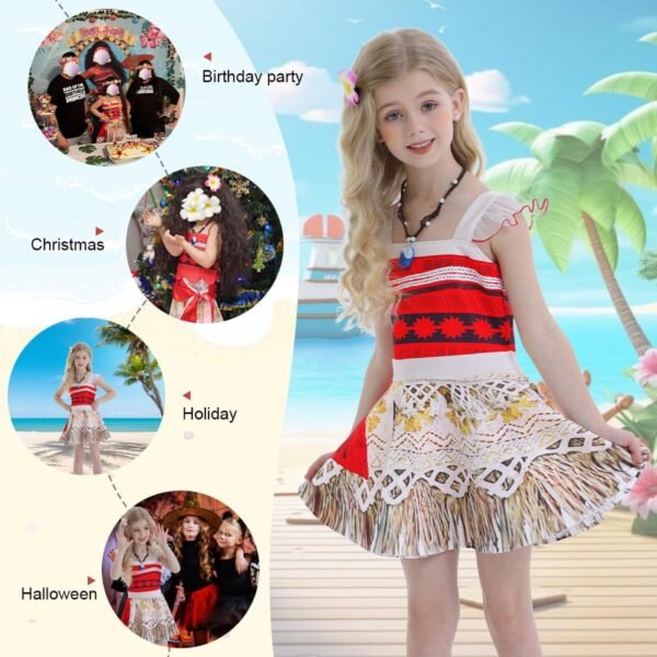Jurebecia Princess Dress for Little Girls Ocean Adventure Costume Halloween Cosplay with Accessories - 图片 7