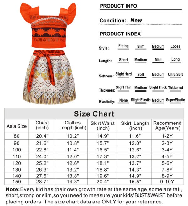 Jurebecia Princess Costume Adventure Dress for Girls Kids Ocean Theme up Birthday Halloween Outfit - 图片 2