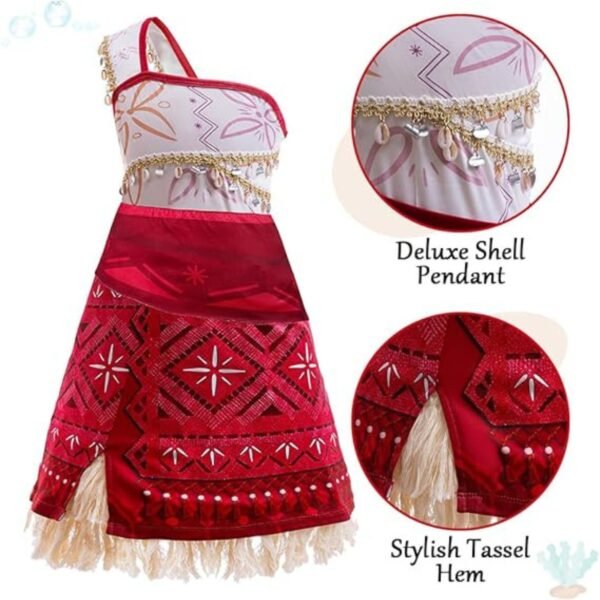 Jurebecia Princess Costume for Girls Ocean Adventure Dress Halloween Cosplay Outfits Birthday Fancy Tween Dress with Accessories - 图片 7