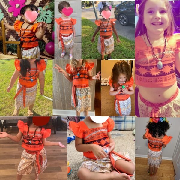 Jurebecia Princess Costume Adventure Dress for Girls Kids Ocean Theme up Birthday Halloween Outfit - 图片 5