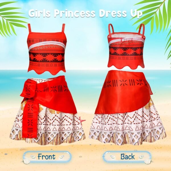 Jurebecia Girl Costume Princess Dress up Toddler Kids Halloween Christmas Cosplay Two-Pieces Crop Top Tassel Skirt Set Red Age - 图片 4