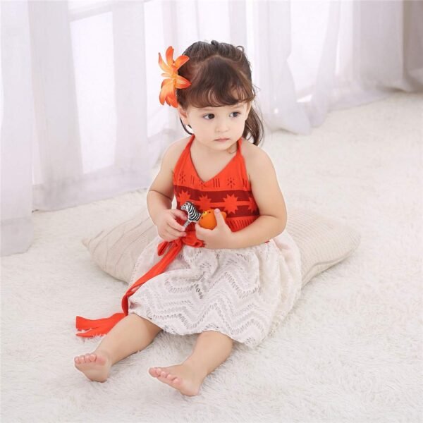 Jurebecia Baby Girl Princess Costume Princess Adventure Halter Backless Jumpsuit Dress Tulle Sundress Halloween Outfits - 图片 5