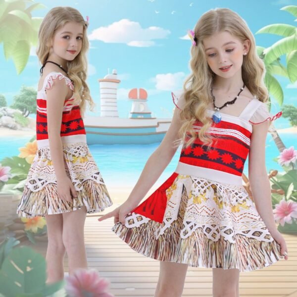 Jurebecia Princess Dress for Little Girls Ocean Adventure Costume Halloween Cosplay with Accessories - 图片 8
