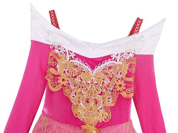 Jurebecia Girls Princess Dress up Aurora Fancy Dresses Birthday Party Cosplay for Kids Evening Gown with Accessories - 图片 12