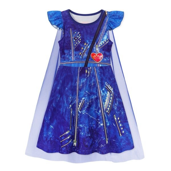 Benylion Princess Dress With Cape Girls Birthday Party Cosplay Costume Toddler Ruffle Sleeve Fancy Outfit for 5-6 Years - 图片 4