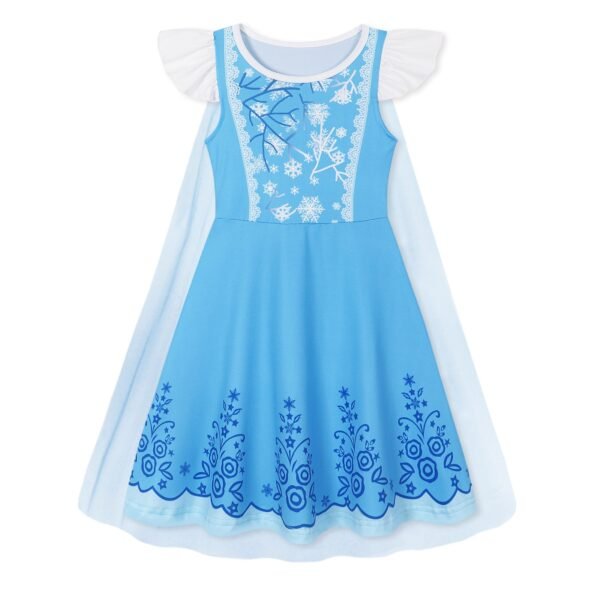 Benylion Girls Princess Costumes Princess Dresses Fancy Dress Up Outfits with Cape Birthday Party Cosplay Outfit for 5-6 Years - 图片 4