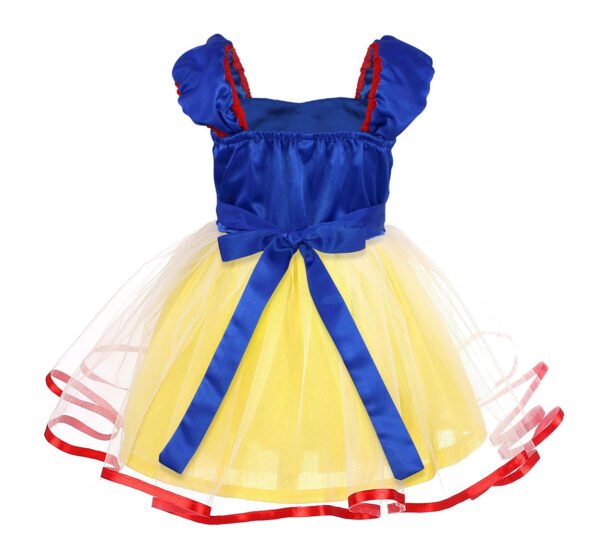 Jurebecia Girls Princess Dress Toddler Royal Storybook up Kids Puffed Sleeves & Tulle Skirt Birthday Party Costume Tulle Skirt - 图片 8
