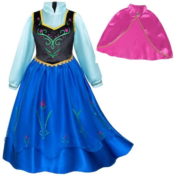 Jurebecia Princess Dress Snow Queen Costume for Girls Birthday Party Halloween Christmas Cosplay Outfit Toddler Kids - 图片 6