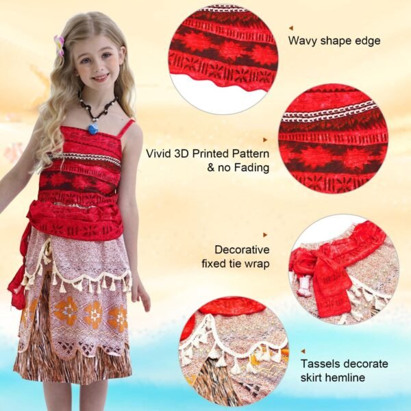 Jurebecia Princess Costume for Girls Adventure Dress Outfit Two-Pieces Crop Top Skirt Set Birthday Party Clothes Child - 图片 6
