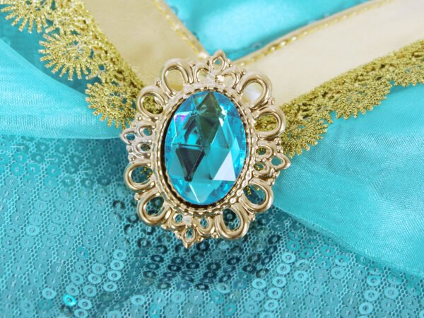 Jurebecia Princess Costume for Girls Sequined Halloween Dress up Blue with Accessories - 图片 12