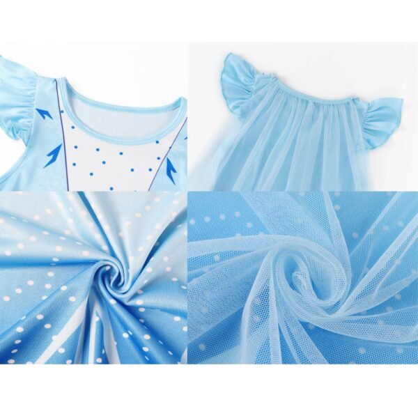 Benylion Princess Dress With Cape Girls Birthday Party Cosplay Costume Toddler Ruffle Sleeve Fancy Outfit for 5-6 Years - 图片 6