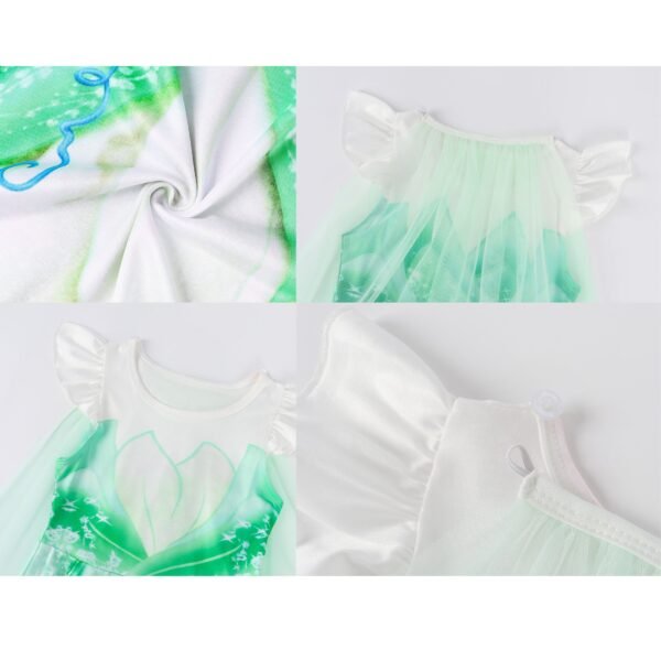 Benylion Princess Dress With Cape Girls Birthday Party Cosplay Costume Toddler Ruffle Sleeve Fancy Outfit for 5-6 Years - 图片 6